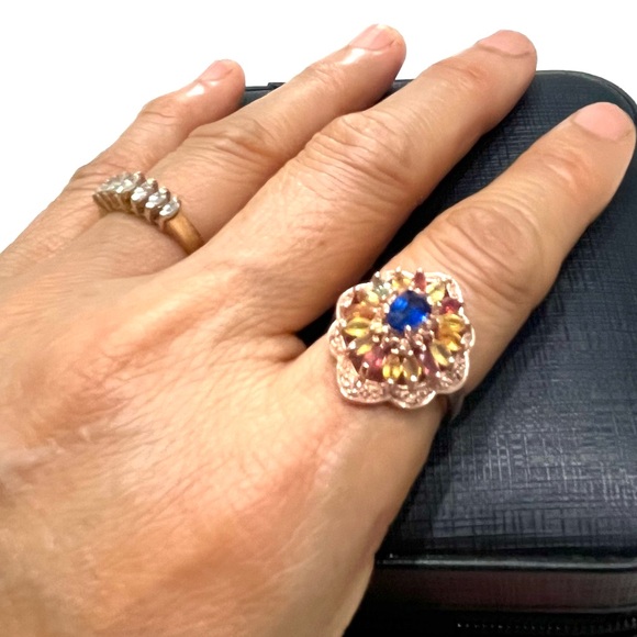 Genuine Sapphires 14KGP Ring - Picture 5 of 5